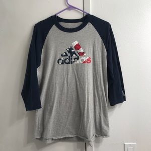 Medium Adidas Baseball USA 3/4 Sleeve T-Shirt